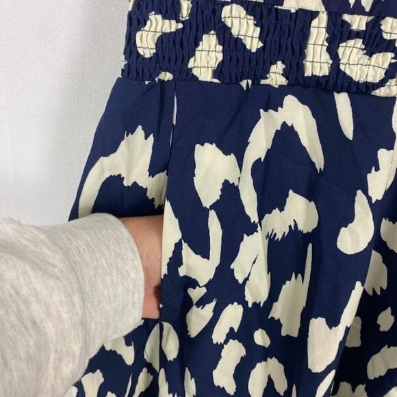 Bloom Chic NWT Notched Leopard Print Navy Cap Ruffle Sleeve Dress 14/16 - Picture 13 of 16